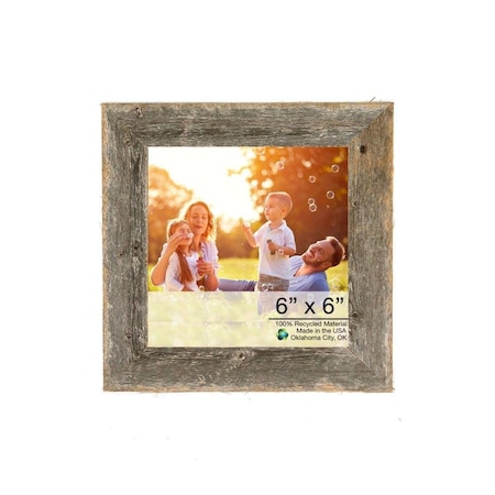 Homeroots 6 x 6 in. Natural Weathered Gray Picture Frame HO382732